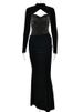 JULISSA MO Patchwork Sexy Strapless Hollow Out Lace Women Maxi Dress Long Sleeve Backless Dress Winter Slim Elegant 2 Piece Sets_ecoleips.com