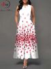 Elegant Summer Boho Long Dress Sleeveless Casual Floral Print Maxi Dress For Women Perfect For Beach Party_ecoleips.com