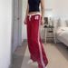 Women's Casual Wide Leg Pants Striped Drawstring Digital Print Design European American Style Vertical Loose Fit Wholesale_ecoleips.com