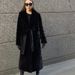 Winter Thick Plus Size Faux Rabbit Fur Coat, Loose Fit, Extended To Ankle, Fur Collar Women's Suits_ecoleips.com