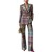 Women's Clothing European And American Fashion Plaid Blazer Jacket Women's Long Sleeve For Formal & Casual For Women_ecoleips.com
