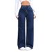 High-Waisted Women's Jeans Washed Loose Wide-Leg Plus Size Straight Leg Pants Hot Selling_ecoleips.com