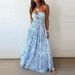 Sexy Strapless Hollow Out Bohemian Dress Women Elegant Sleeveless Backless Beach Dress Fashion Flower Print Draped Long Dresses_ecoleips.com