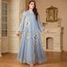 ng2510292 4149 Muslim Middle Eastern Cross-border Robe Women's Long-sleeved Abaya Sequin Long Saudi Dubai Dress_ecoleips.com