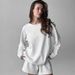 White Printed Knitted Long Sleeve Shorts Loose Pajama Set European And American Autumn Cross-Border Wholesale_ecoleips.com