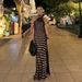 Women's Clothing Summer Fashion New Women's Dress Elegant Halter Neck Backless Polka Dot Chiffon Slim Long Dress_ecoleips.com