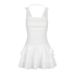 AD295 European American 2025 Spring Girl's Style Fresh And Sweet Women's , Strap Style, Square Neck, Layered Short_ecoleips.com