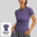 Juyitang Women's Thin Sports Yoga Top Short Sleeve Running Fitness T-Shirt Tight Workout Clothing_ecoleips.com