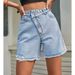 Women's Clothing Casual Denim Shorts Simple High Waist Loose Shorts_ecoleips.com