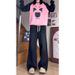 Early Autumn Fashion Retro Jeans For Men And Women High Street Trend Washed Bamboo Pattern Loose Versatile Wide-Leg_ecoleips.com