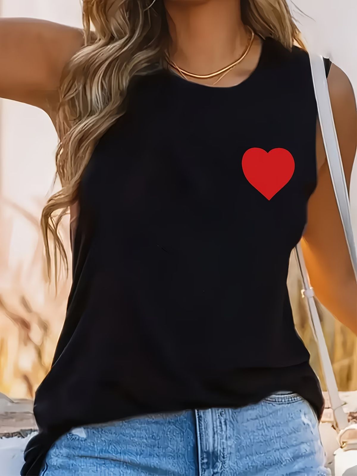 Women's Sleeveless Casual T-Shirt Spring/Summer New Style A12 Print_ecoleips.com