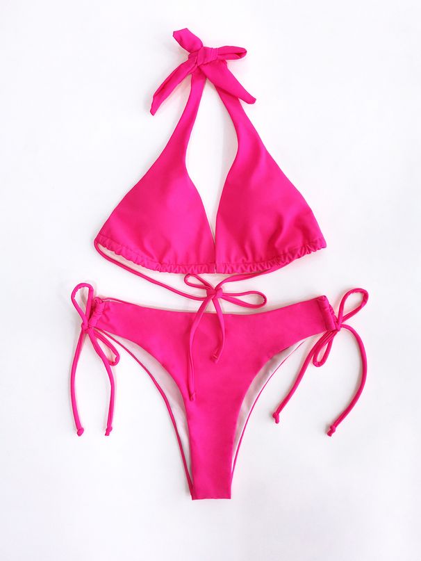 Women's Clothing Sexy Solid Color Swimsuit Beach Vacation Bikini_ecoleips.com