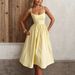 Elegant Strapless Suspender Dress for Women Solid Color Casual Fashion Summer European American Style Hot Selling_ecoleips.com