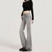 High-waisted, Frayed, Low-rise, Slightly Flared Jeans For Tall Women, Spring/summer, With Raw Edges Embroidery, Slim-fit_ecoleips.com