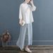 A Retro Button-Up Embroidered Cotton And Linen Shirt For Women, A Chinese-Style Stand-Up Collar With Three-Quarter Sleev_ecoleips.com