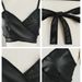 Women's Clothing Leather Jacket Sexy Black PU Leather Corset Top For Women - Strapless Bustier Vest With V-Neck, Rock Style, Streetwear Fashion_ecoleips.com