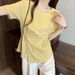 Women's Clothing Fashionable And Versatile National Style Asymmetric Waist Short Sleeved Bottoming Shirt Top T Shirt Trend_ecoleips.com