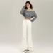Women's White Flared Jeans That Don't Cling To The Legs, 2026 Spring New Style, Solid Color, Versatile, Simple,_ecoleips.com