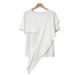 Women's Slimming Short Sleeve T-Shirt Irregular Hem Design Loose Fit Versatile Elegant Top Summer New Style_ecoleips.com