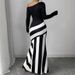 AC719 Creative Spring European And American Style Street Fashion Women's Bodycon Asymmetrical Neck Lantern Dress_ecoleips.com