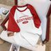 Women's Short Sleeve T-Shirt Pure Cotton off the Shoulder Top Unique Design American High Street Trendy Brand New Summer Style_ecoleips.com