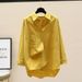 Women’s Oversized Cotton Shirt – Korean-Inspired Loose Fit Long Sleeve Blouse For Casual & Layering_ecoleips.com