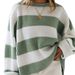 Women's Casual Striped Knit Sweater Long Sleeve Loose Fit Round Neck Top For Autumn Winter Women's Clothing_ecoleips.com