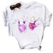 European And American Cross-border Foreign Trade Clothing 3D Nail Polish Pattern Round Neck Printed Women's Short-sleeve_ecoleips.com