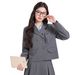 Women's Professional Blazer And Skirt Set Youthful Academic Style for Interviews Speeches And Formal Occasions Wrinkle-Resistant Polyester Blend_ecoleips.com