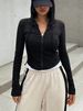 Women's Slim Fit Knitted Cardigan Autumn/Winter Style Sports Sweatshirt Short Zipper Hoodie Top_ecoleips.com