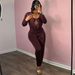 2025 Summer New Fashion Sexy Strapless Scoop Neck Waist-Cinching Bodycon Solid Color Jumpsuit_ecoleips.com