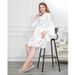 Large Size Long-sleeved Nightdress For Women, Fresh New Sexy Pajamas, Tethered Women's V-collar Loungewear_ecoleips.com