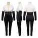 Women's Clothing Green Collar Suit Contrast Color Stitching Casual Two Piece Set_ecoleips.com