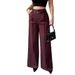 Women's High-Waisted Straight Leg Trousers Autumn/Winter Casual Elegant Commuter Suit Pants_ecoleips.com