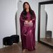 Modest Abaya Dress Women's Plus Size Glitter Dress Wine Red Spring Summer Party Robe Fashion England Style_ecoleips.com