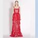 Women’s Clothing Dress Bandage Evening Dress Women's Clothing Spot Red Long Dress Lace Sexy And Elegant_ecoleips.com
