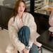 girl Girl Girl Reversible Vintage Floral Fresh Color Block Plaid Jacket For Women 2025 New Autumn Winter Padded Coat Women's Cotton_ecoleips.com
