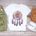 New Clothing: Dreamcatcher Pattern White Base Shirt With Cute And Simple Print, Plus Size Women's Clothing_ecoleips.com