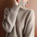 Women's Clothing High Neck Sweater Winter Knit Pullover Loose Casual Solid Color Turtleneck Top_ecoleips.com