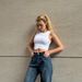 European And American Foreign Trade Spring-summer Dark Blue Wide-leg Jeans For Women, New High-waisted Slimming Loose_ecoleips.com