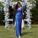 Women's Clothing New Dress Spring Solid Color Sequin Long Sleeved Temperament Lady Evening Dress_ecoleips.com