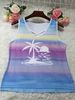 Boho Chic V-Neck Crisscross Strap Gradient Striped Beach Vest - Plus Size Women's Summer Printed Casual Top_ecoleips.com
