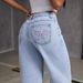 Women's Clothing Bow Embroidered Jeans For Women Sweet And Spicy Style High Waist Straight Pants Loose Casual Trousers_ecoleips.com