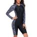 Aria Basics 2024 European And American Cross-border Foreign Trade Long-sleeve Zippered One-piece Sun-protective Swimsuit For Women,_ecoleips.com