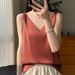 Silk Satin Double-strap Women's Tank Top, 2026 Spring-summer New Slim-fit V-neck Short Elegant Inner Top T-shirt_ecoleips.com