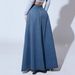 Women's Denim Midi Skirt Single Breasted A-Line New Style in Stock_ecoleips.com