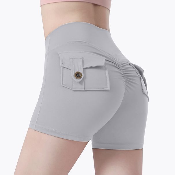 K Female Workwear With No Awkward Lines, Yoga Shorts, High Waisted High Stretch Pants, Three Quarter Pants, Breathable Outer Pocket_ecoleips.com
