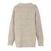Women's Clothing Soft Ribbon V-Neck Knit Sweater For Women, Lightweight Pullover With Comfortable Fall & Spring Wear, Casual Long Sleeve Top In Khaki_ecoleips.com