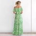 2026 Cross-Border European And American Women's Fashion Spring/Summer New Printed Off-Shoulder Tie-Waist Ruffle Hem Long_ecoleips.com