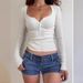 Women's Solid Color Short Slim Fit Base Layer Sweater Round Neck Button Design_ecoleips.com